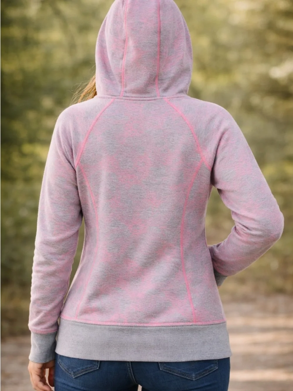 Lululemon Gray & Pink Fleece-Lined Zip Hoodie – Athletic Fit, Soft & Cozy - Picture 2 of 3
